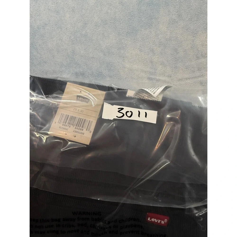 Levi's XX Chino Standard Taper Mens 29x30 Black NEW Corduroy Stretch Pants NWT